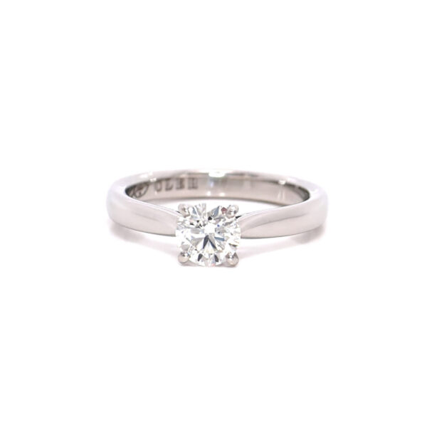 Solitario in Platino con Diamante 0,58ct