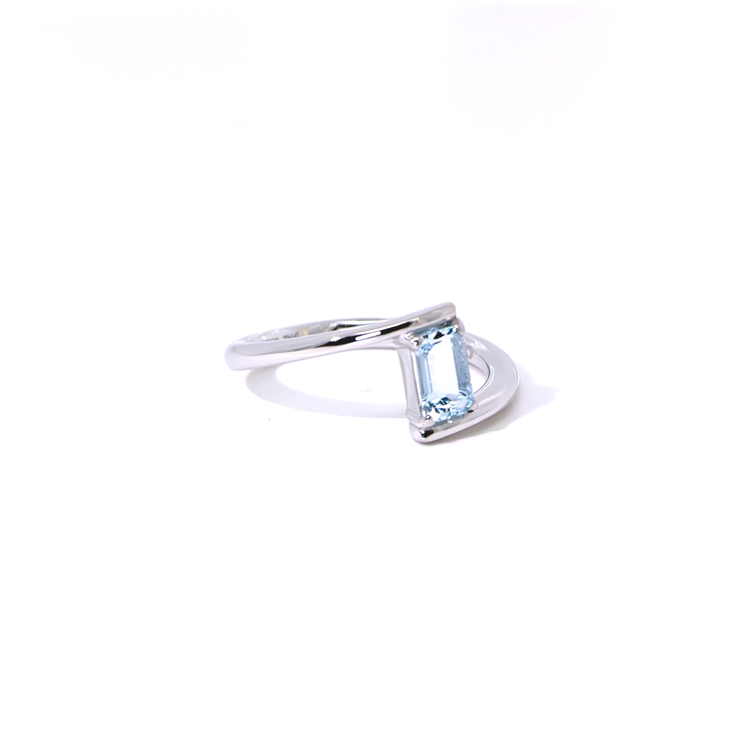 Anello Eterna in Oro Bianco 9k con Acquamarina 0,49ct - immagine 2