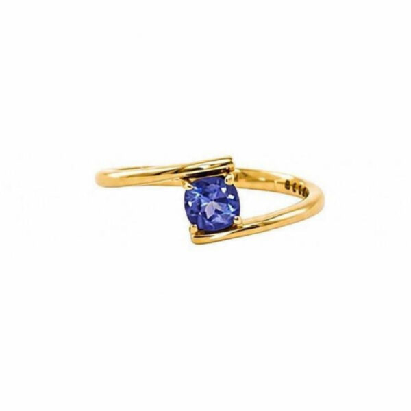 Anello Eterna in Oro Giallo 9k con Tanzanite 0,65ct