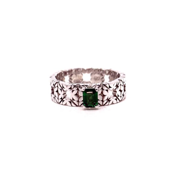 Fede Monogram Cler in Oro Bianco 9k con Tsavorite 0,43ct
