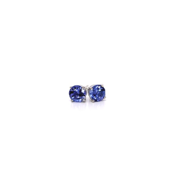 Orecchini a Lobo in Oro Bianco 9k con Tanzanite 2,02 ct