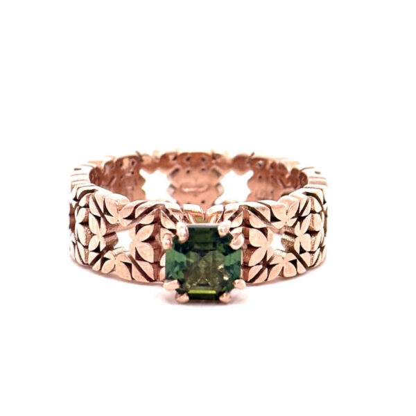 Fede Monogram Cler in Oro Rosa 9k con Tormalina 0,7ct