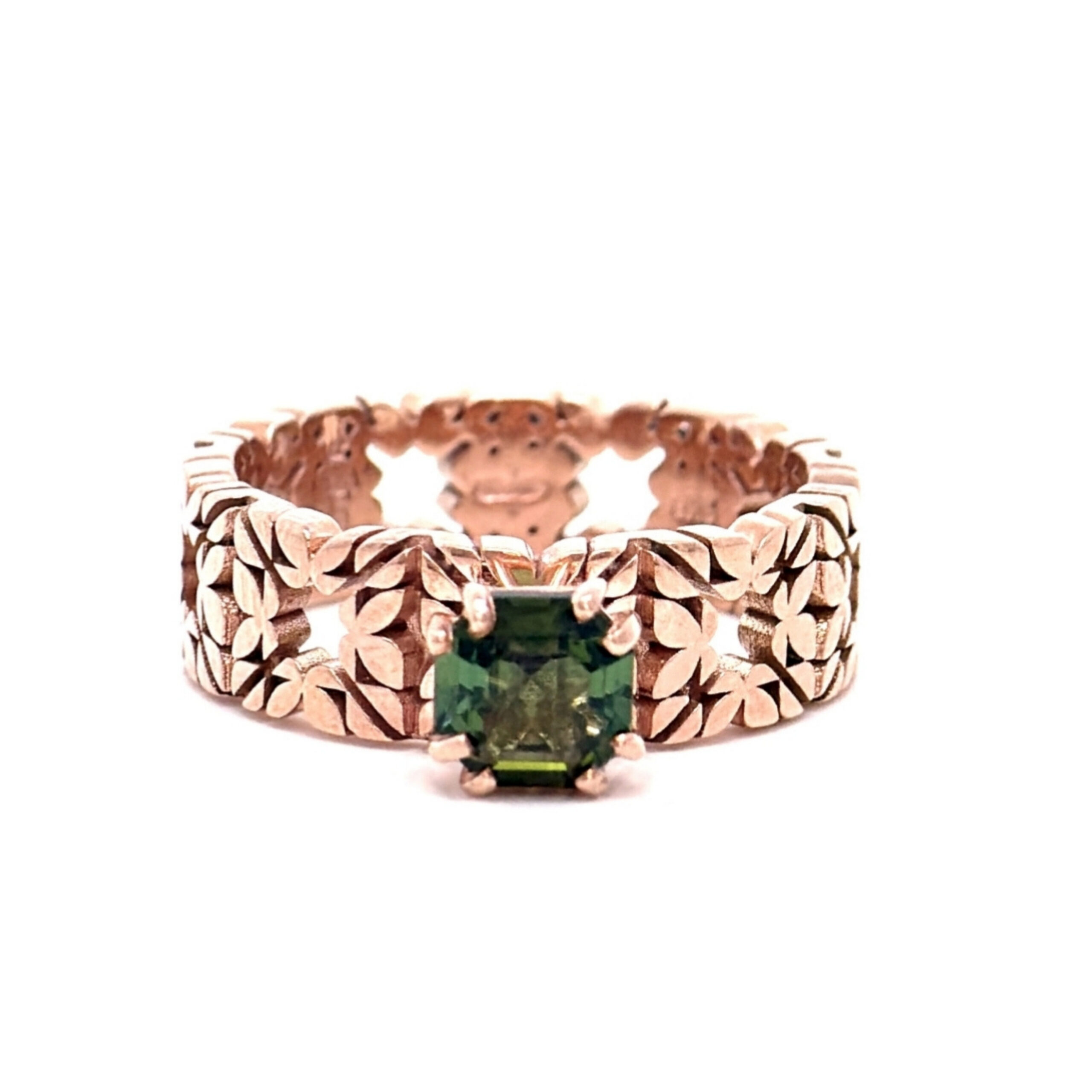 Fede Monogram Cler in Oro Rosa 9k con Tormalina 0,7ct