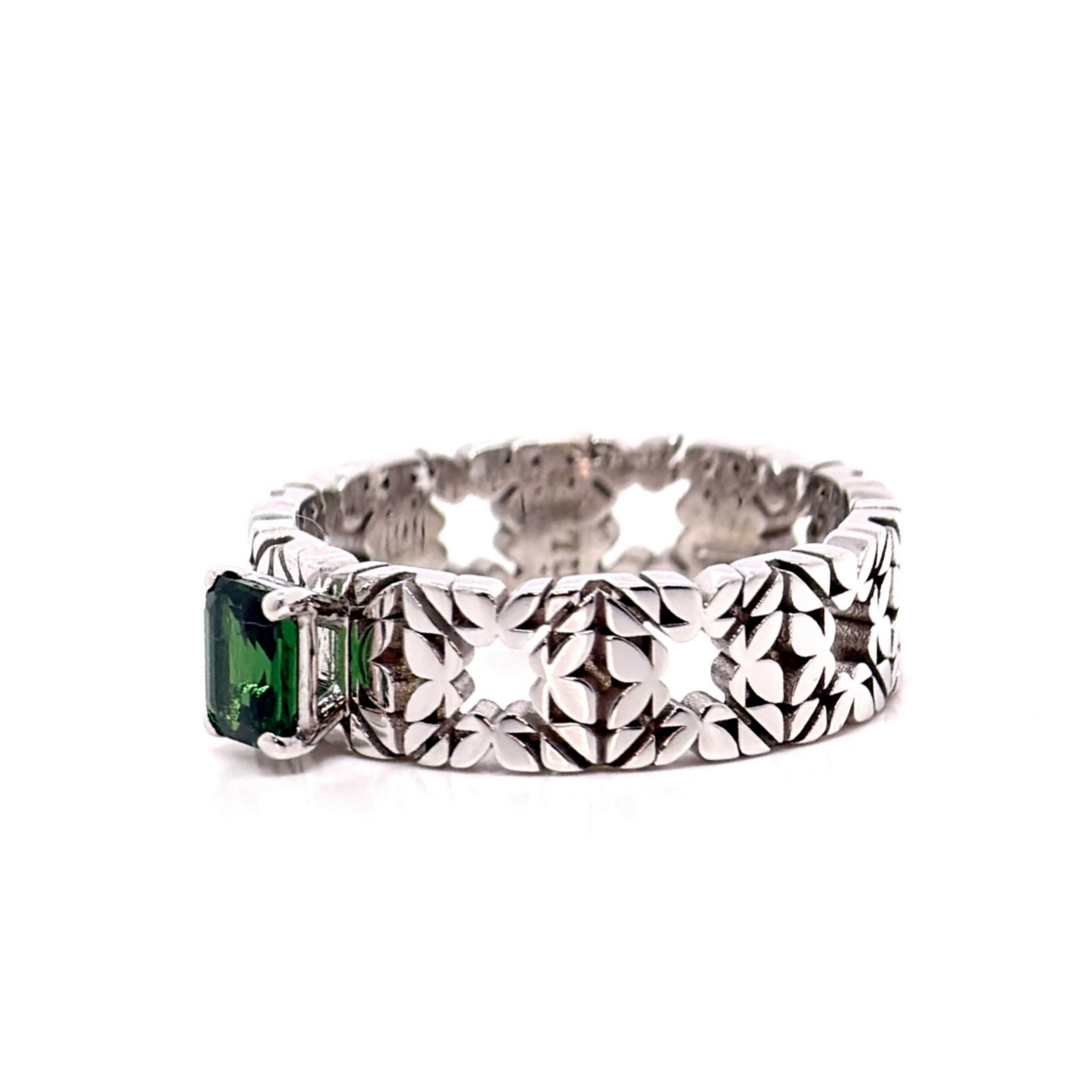 Fede Monogram Cler in Oro Bianco 9k con Tsavorite 0,43ct - immagine 2