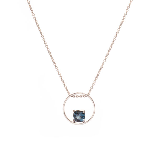 Collana in Oro Bianco 9k con Topazio 0,71 ct