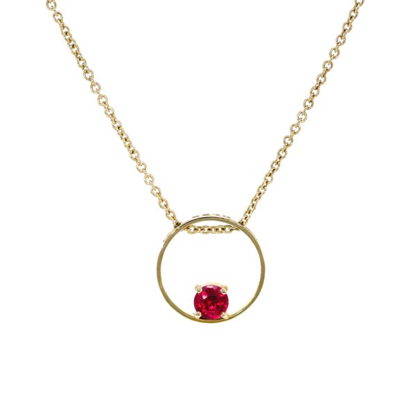 Collana in Oro Giallo 9k con Zaffiro 0,56 ct