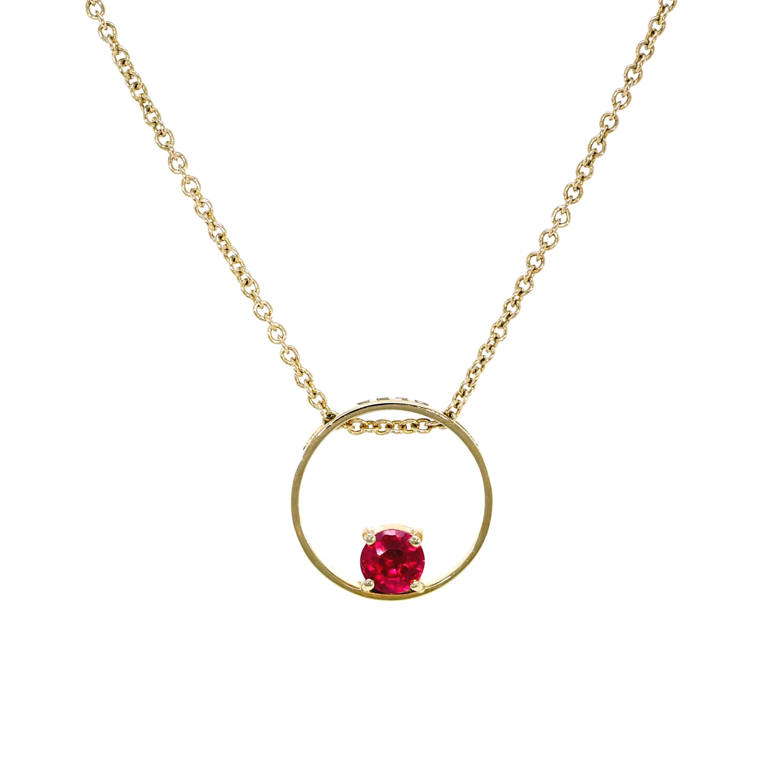 Collana in Oro Giallo 9k con Zaffiro 0,56 ct