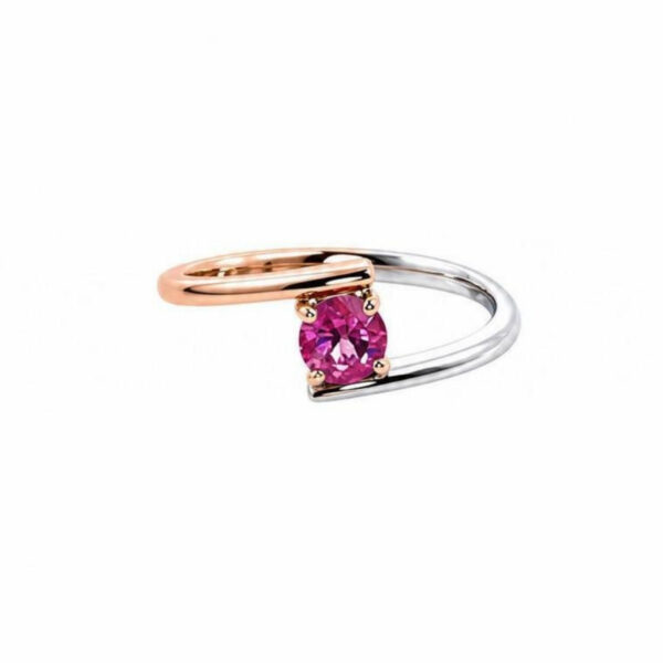 Anello Eterna in Oro Bianco e Oro Rosa 9k con Spinello 0,42ct