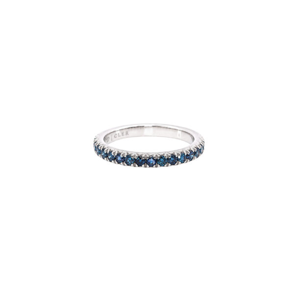 Mezza Vera in Platino con Diamanti blu 0,48ct