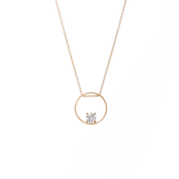 Collana in Oro Giallo 18k con Diamante 0,5 ct