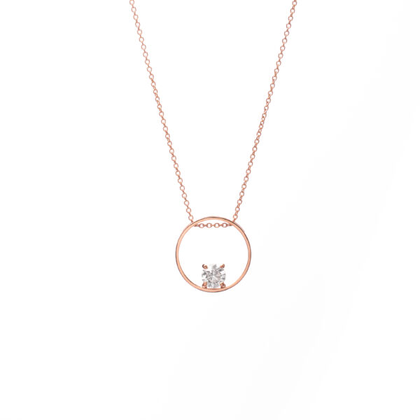 Collana in Oro Rosa 18k con Diamante 0,5 ct