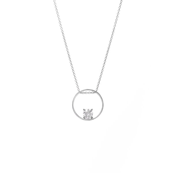 Collana in Oro Bianco 18k con Diamante 0,5 ct