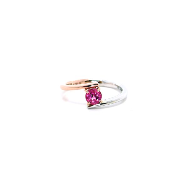 Anello Eterna in Oro Bianco e Oro Rosa 9k con Spinello 0,42ct