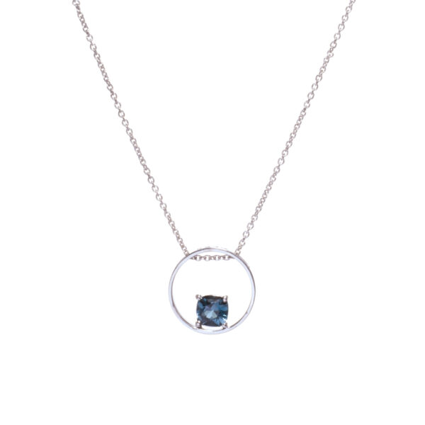 Collana in Oro Bianco 9k con Topazio 0,71 ct