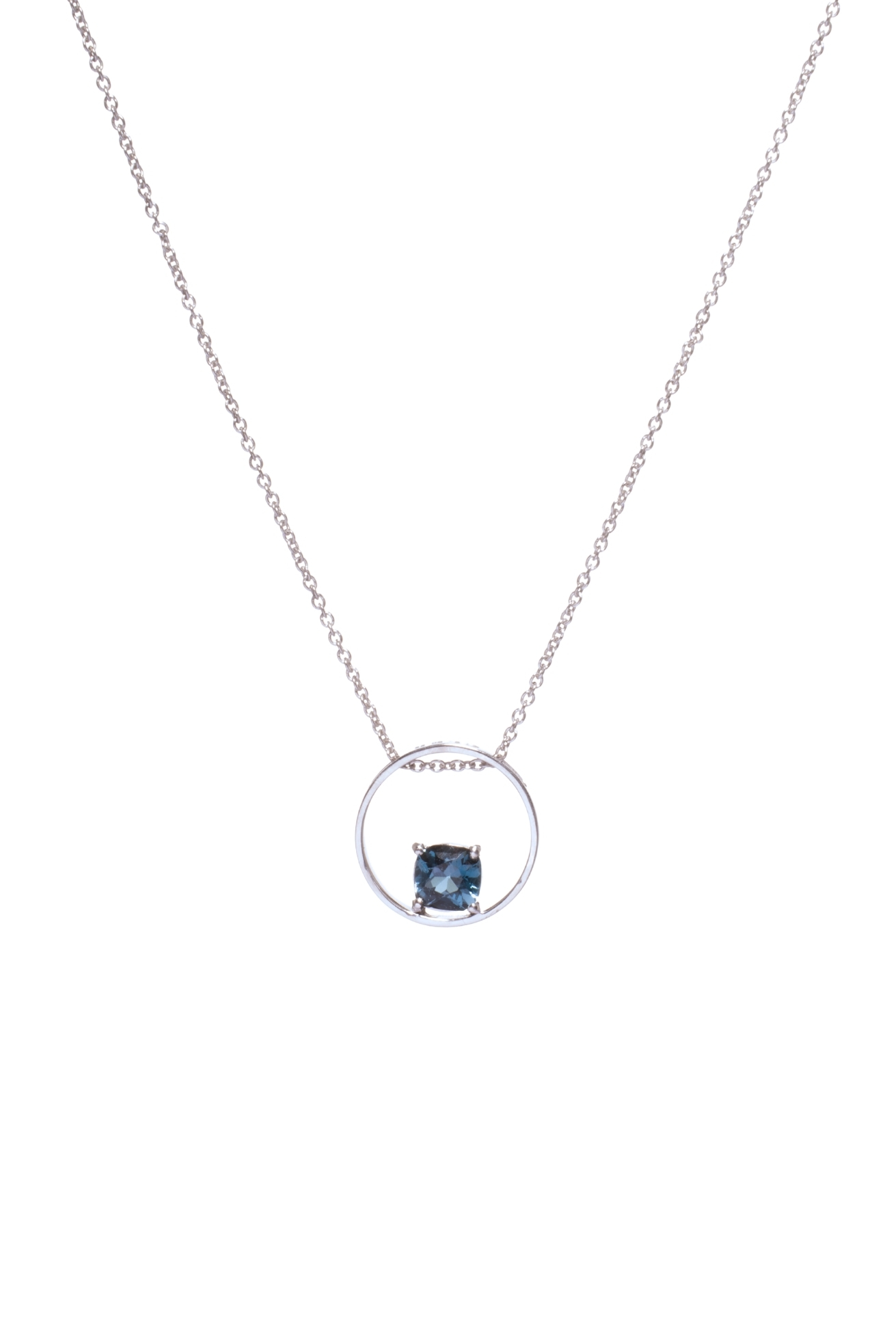 Collana in Oro Bianco 9k con Topazio 0,71 ct