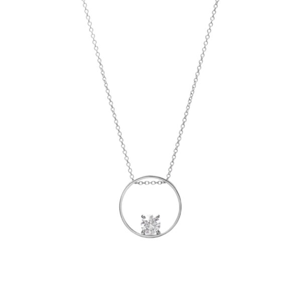 Collana in Oro Bianco 18k con Diamante 0,5 ct