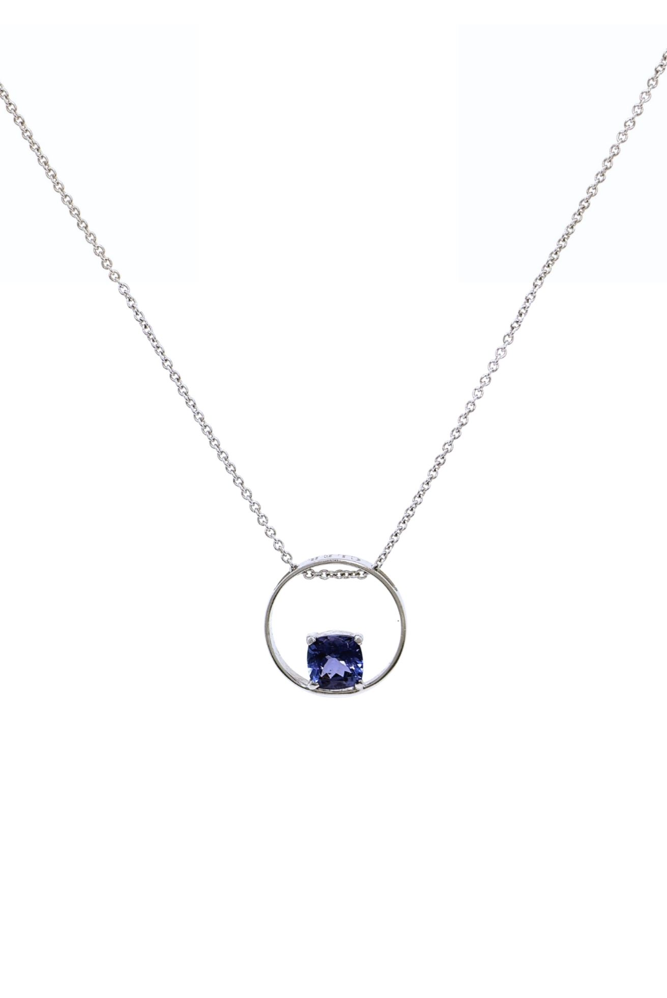 Collana in Oro Bianco 9k con Tanzanite 0,72 ct