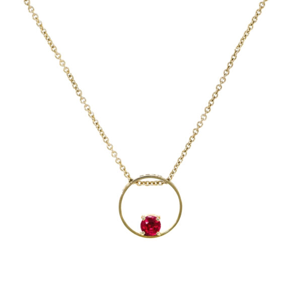 Collana in Oro Giallo 9k con Zaffiro 0,56 ct