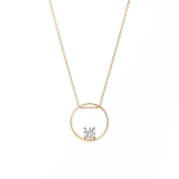 Collana in Oro Giallo 18k con Diamante 0,5 ct