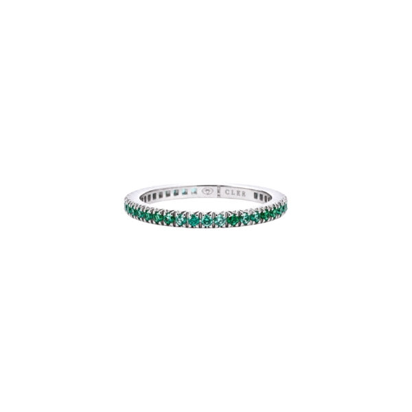 Mezza Vera in Platino con Smeraldi 0,25ct