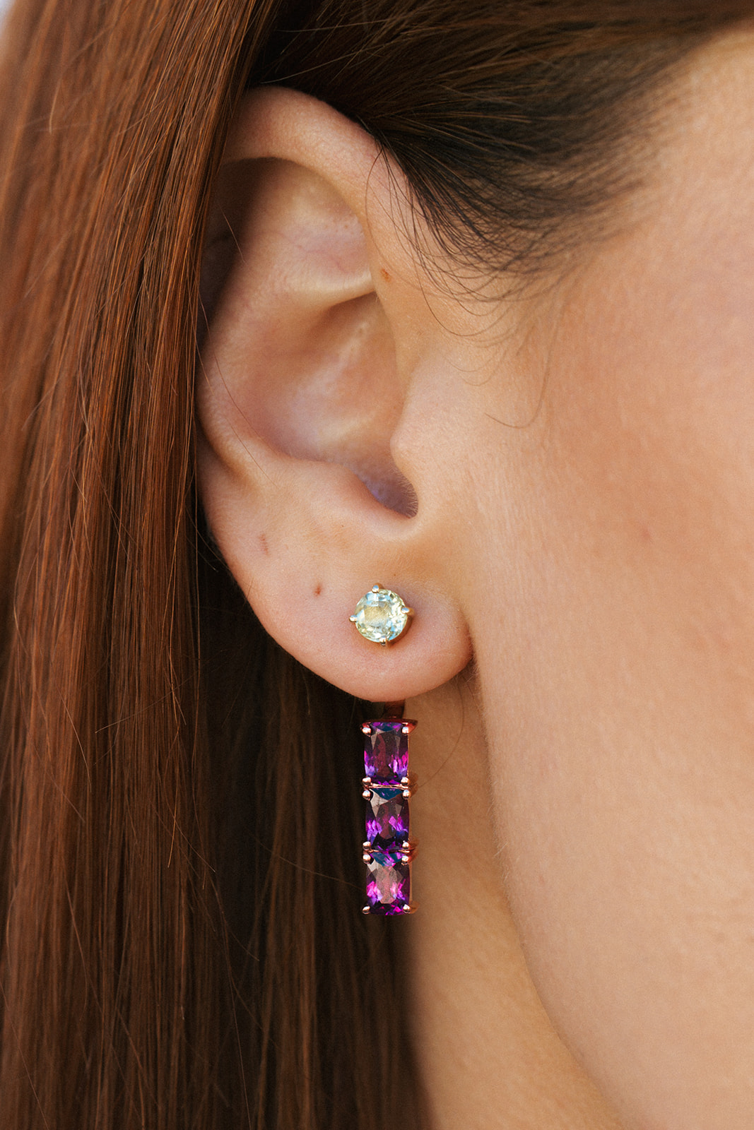 Back Flip in Oro Rosa 9k con Rodolite 4,1ct - immagine 3