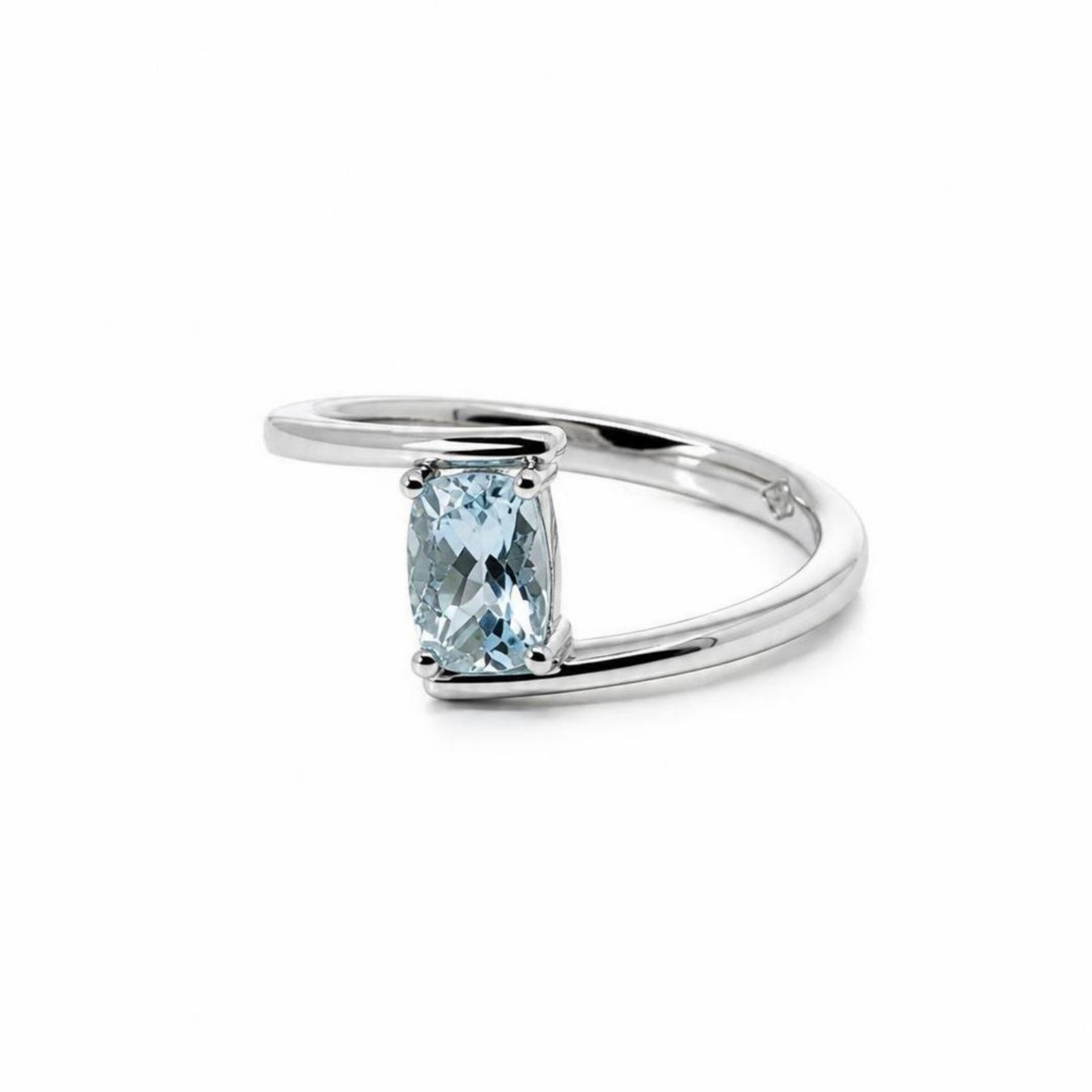 Anello Eterna in Oro Bianco 9k con Acquamarina 0,98ct - immagine 2