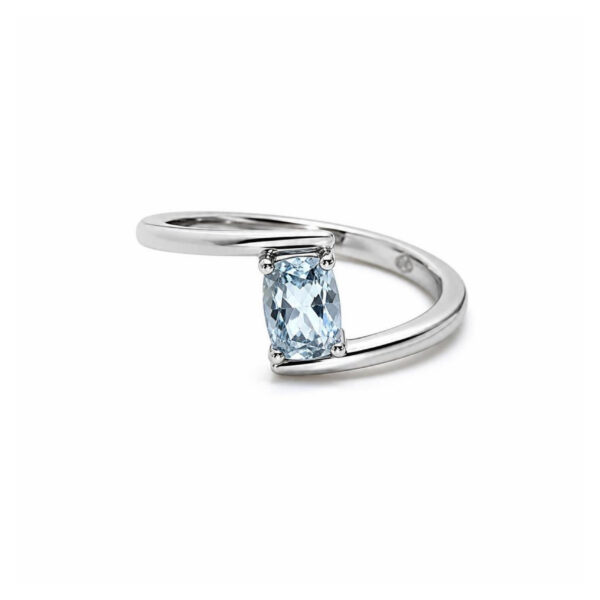 Anello Eterna in Oro Bianco 9k con Acquamarina 0,98ct
