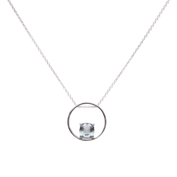 Collana in Oro Bianco 9k con Acquamarina 0,65 ct