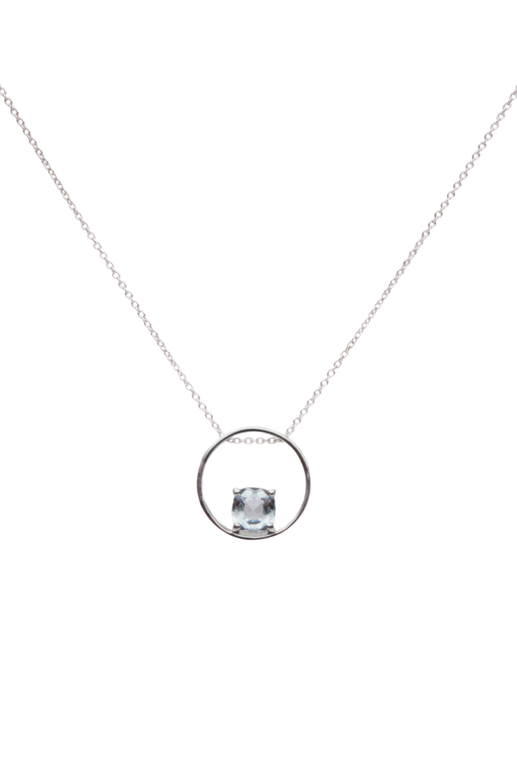 Collana in Oro Bianco 9k con Acquamarina 0,65 ct