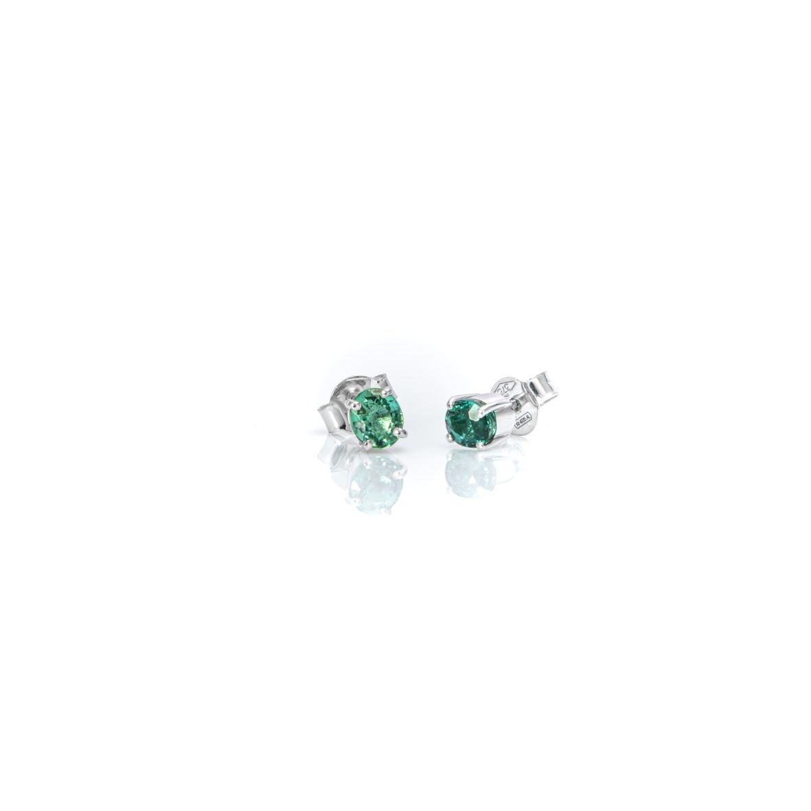 Orecchini a Lobo in Oro Bianco 9k con Tormalina Indicolite 0,86 ct