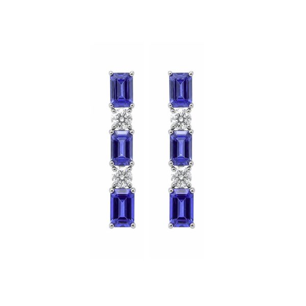 Orecchini in Platino con Tanzanite 4,18 e Diamanti 0,75ct