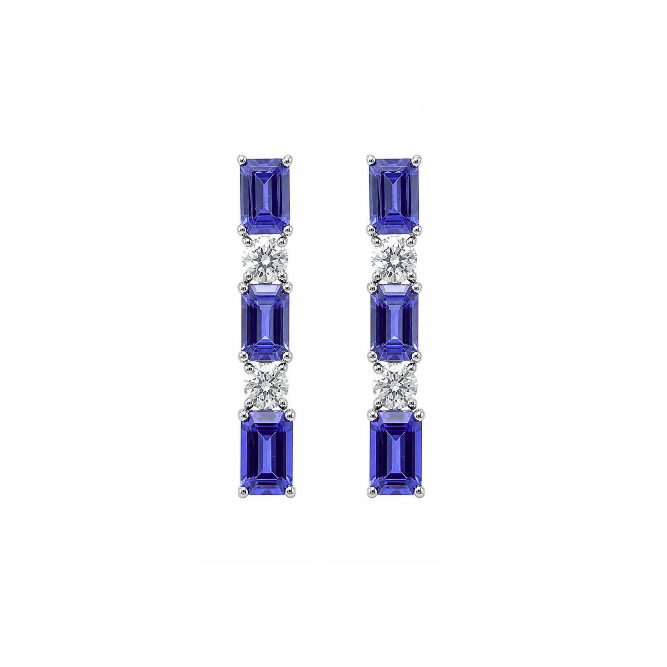 Orecchini in Platino con Tanzanite 4,18 e Diamanti 0,75ct
