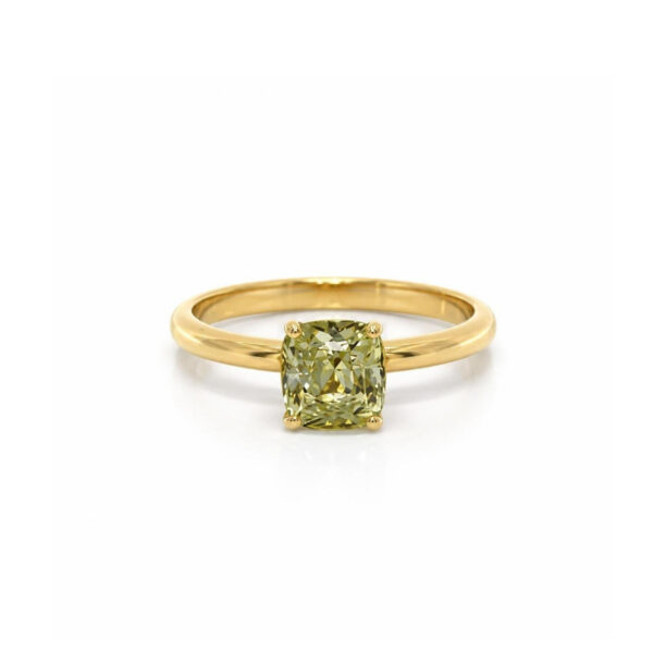 Solitario in Oro Giallo 18k con Crisoberillo 2,11ct