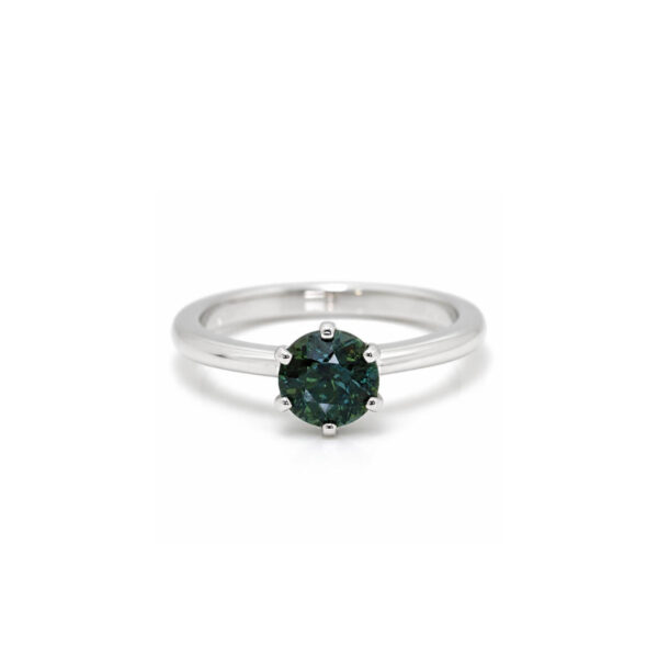 Solitario in Platino con Zaffiro Particolor 1,33ct