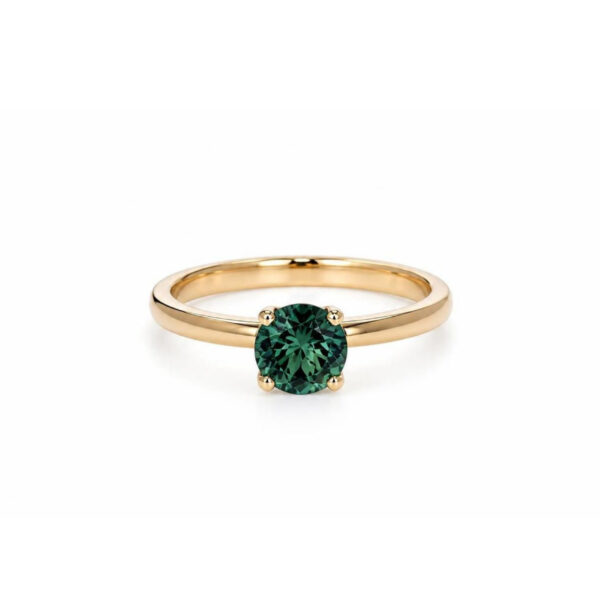 Solitario in Oro Giallo 9k con Tormalina Indicolite 0,97ct