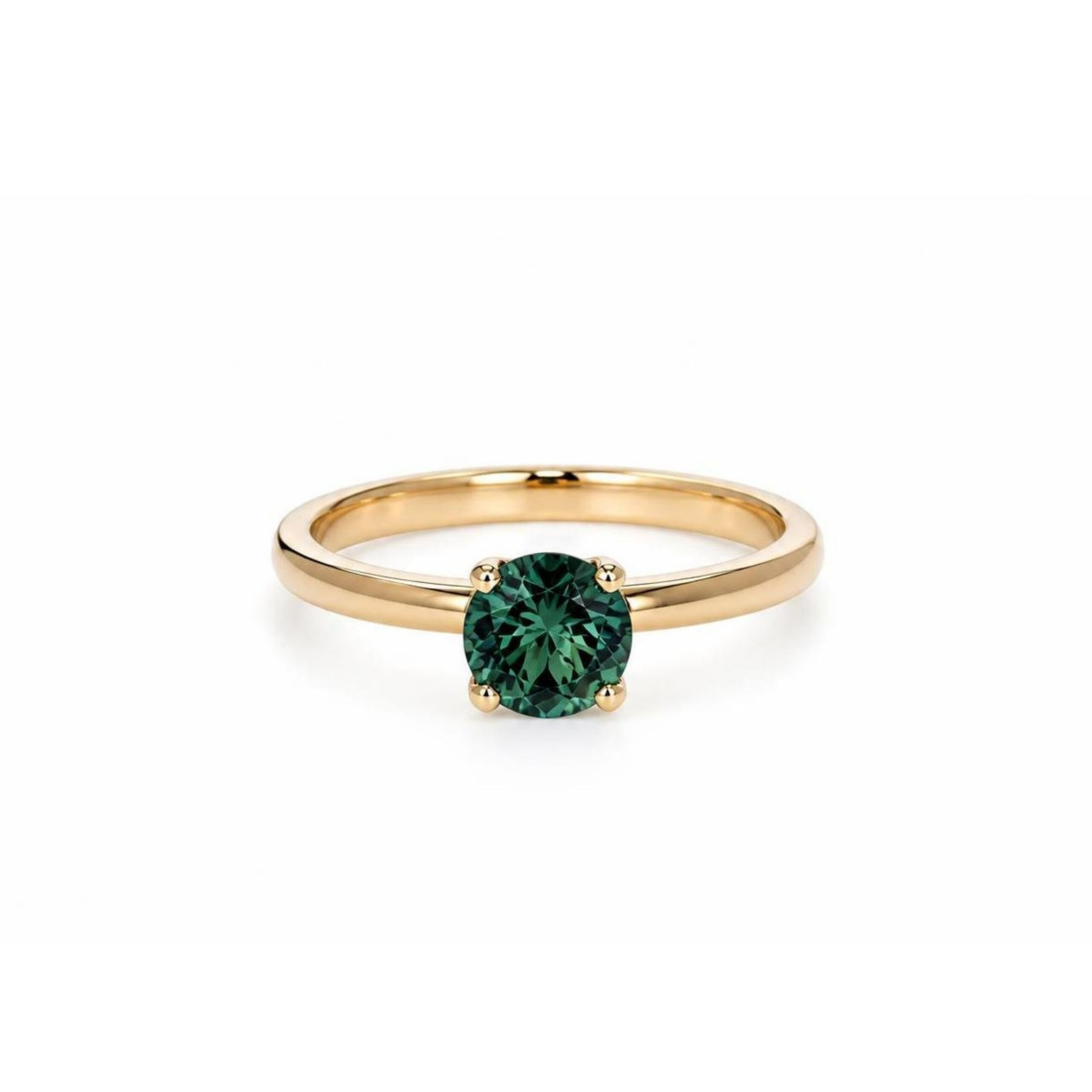 Solitario in Oro Giallo 9k con Tormalina Indicolite 0,97ct