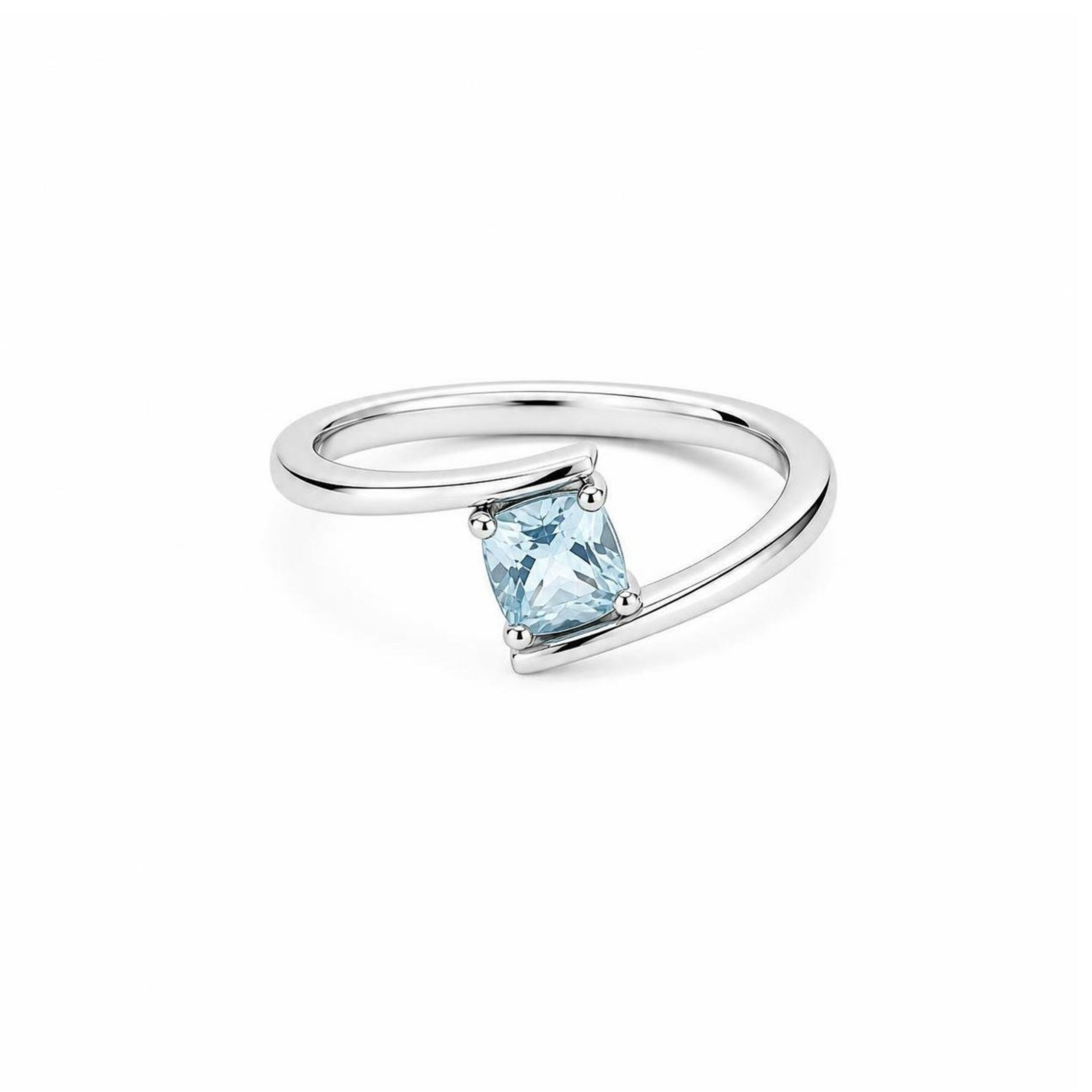 Anello Eterna in Oro Bianco 9k con Acquamarina 0,47ct