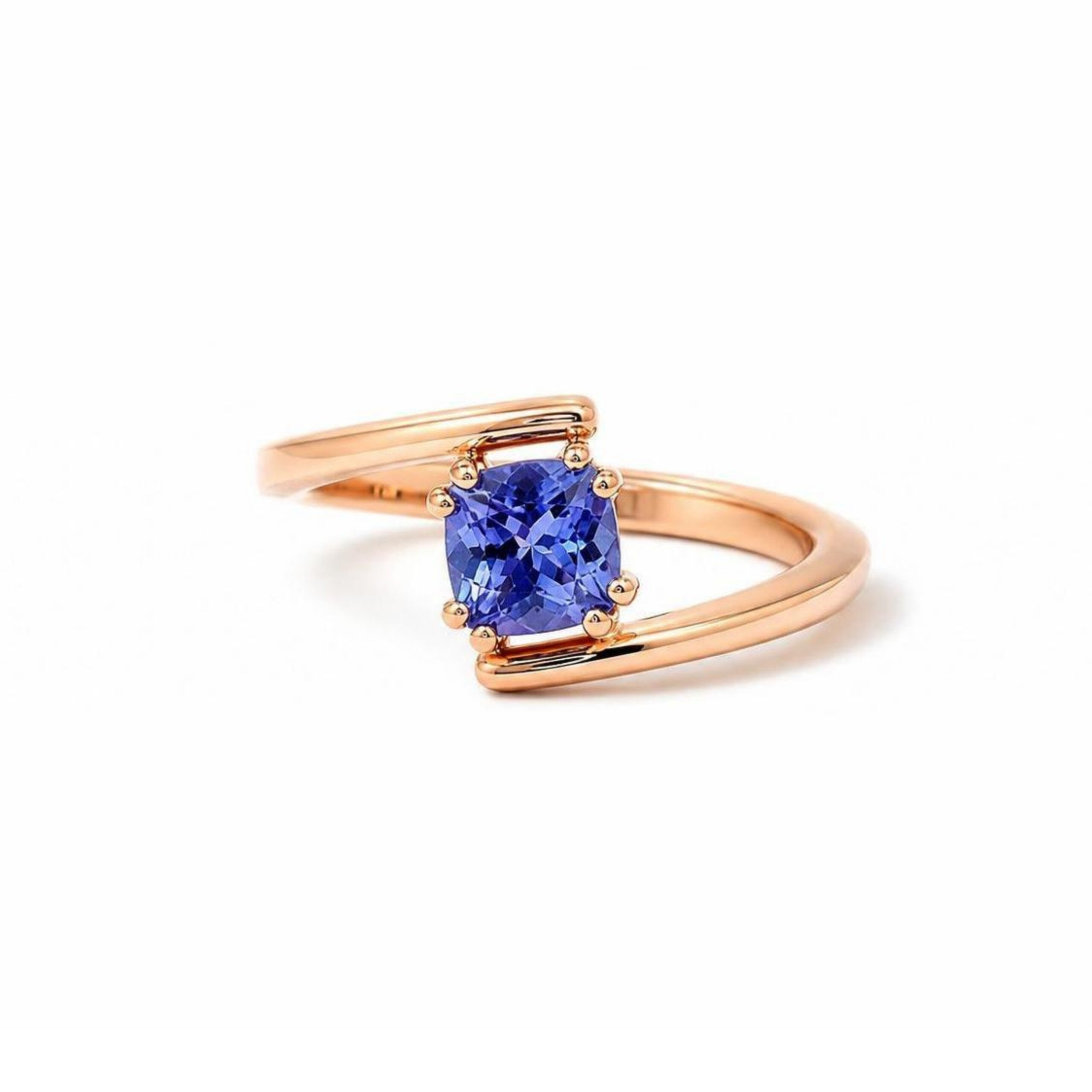 Anello Eterna in Oro Rosa 9k con Tanzanite 0,93ct
