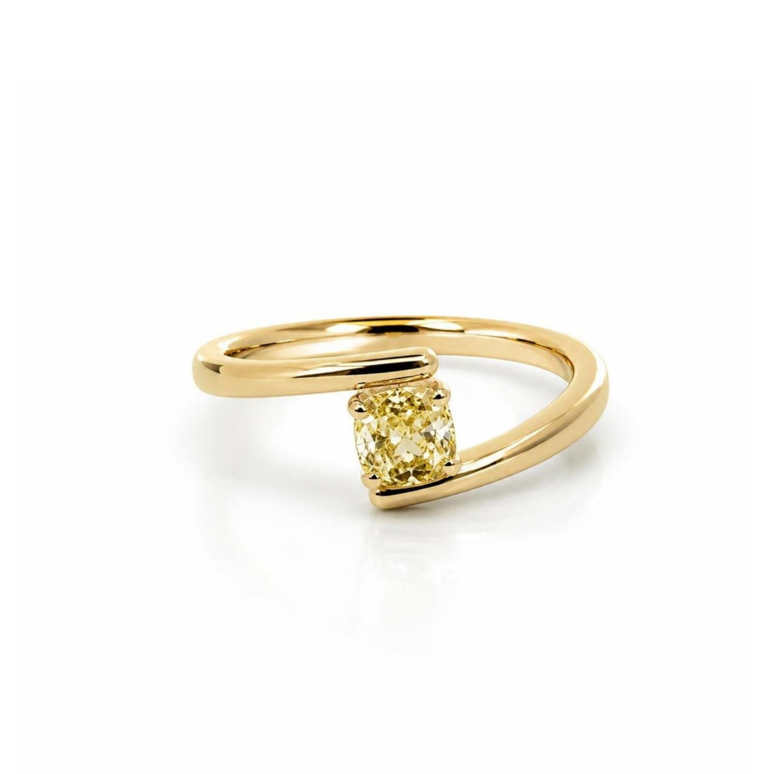Anello Eterna in Oro Giallo 18k con Diamante Fancy Yellow 0,36ct