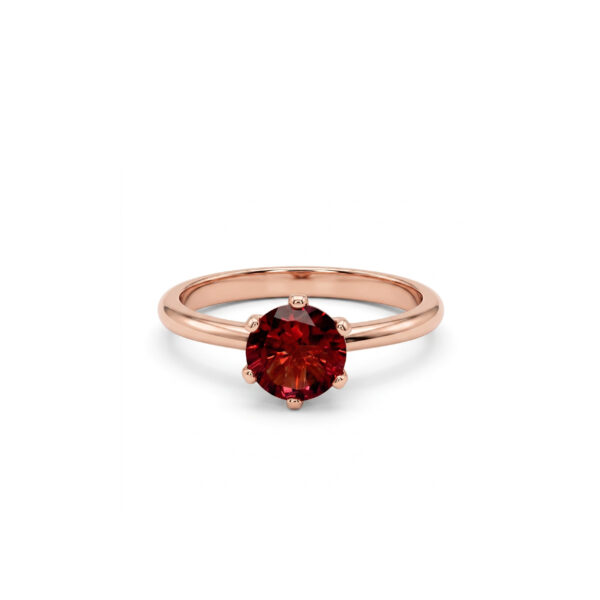 Solitario in Oro Rosa 18k con Rodolite 1,4ct