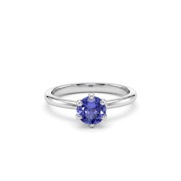 Solitario in Platino con Tanzanite 1,06ct