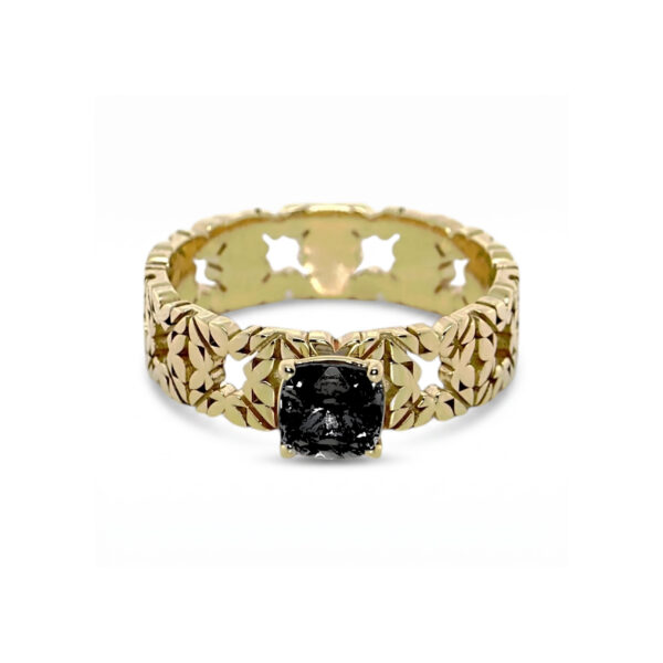 Solitario Monogram Cler in Oro Giallo 9k con Spinello 1,04ct