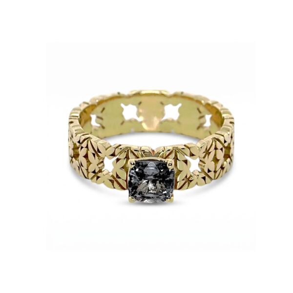 Solitario Monogram Cler in Oro Giallo 9k con Spinello 1,02ct