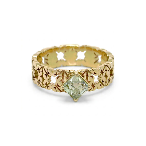 Solitario Monogram Cler in Oro Giallo 9k con Tormalina 0,81ct