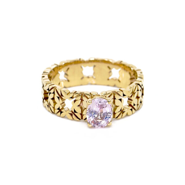 Solitario Monogram Cler in Oro Giallo 9k con Spinello 0,85ct