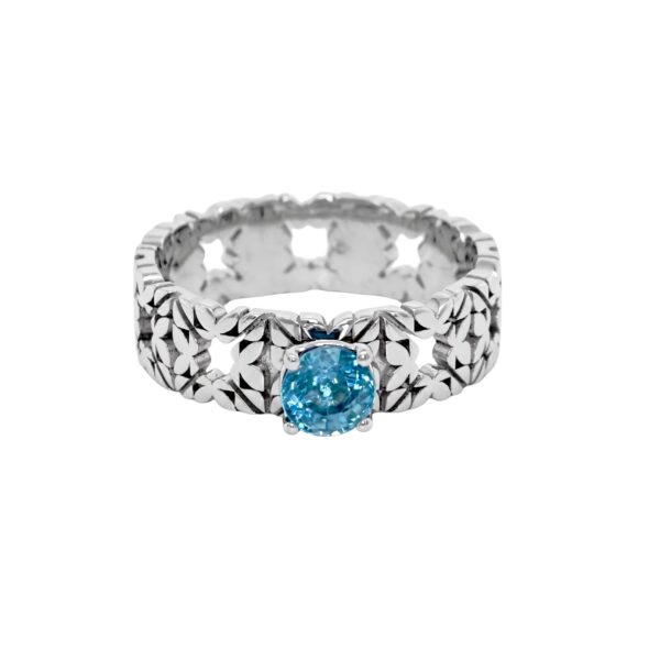 Solitario Monogram Cler in Oro Bianco 9k con Zircone naturale 0,82ct