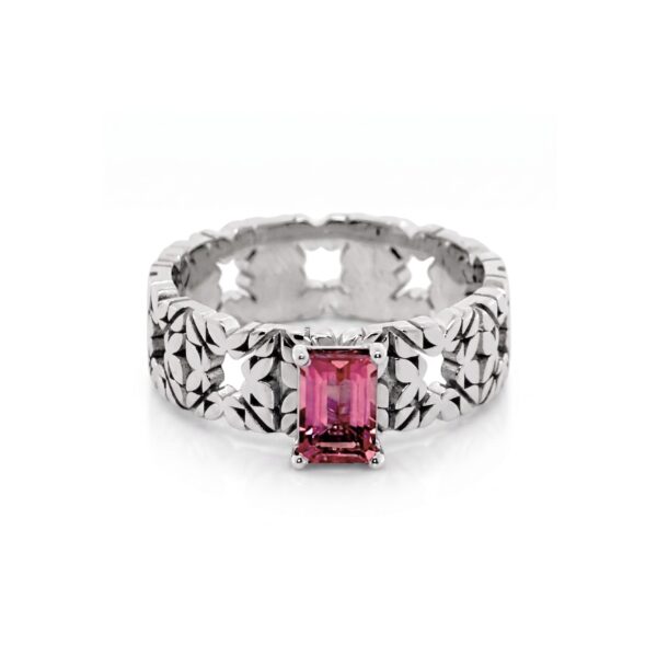 Solitario Monogram Cler in Oro Bianco 9k con Tormalina 0,67ct