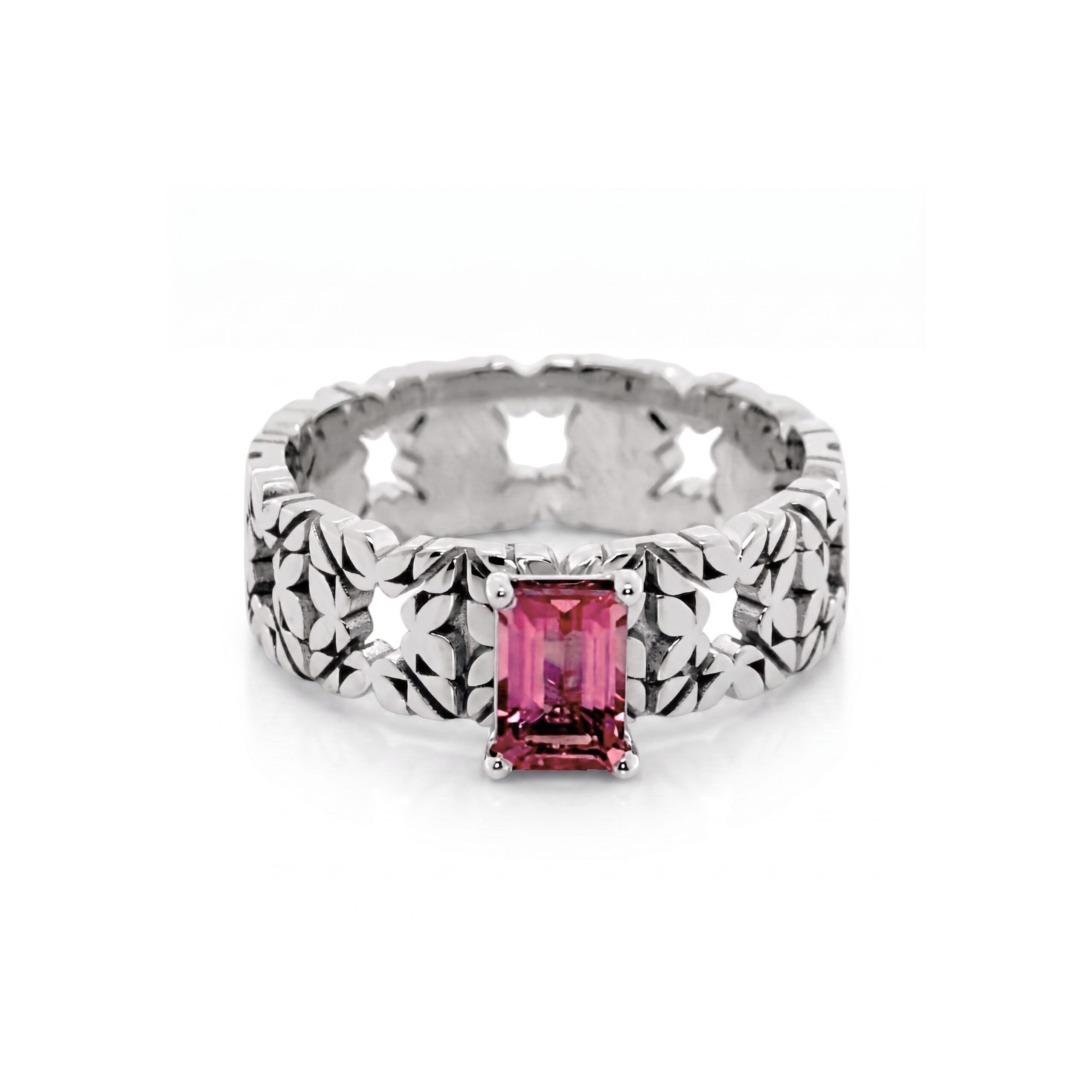 Solitario Monogram Cler in Oro Bianco 9k con Tormalina 0,67ct