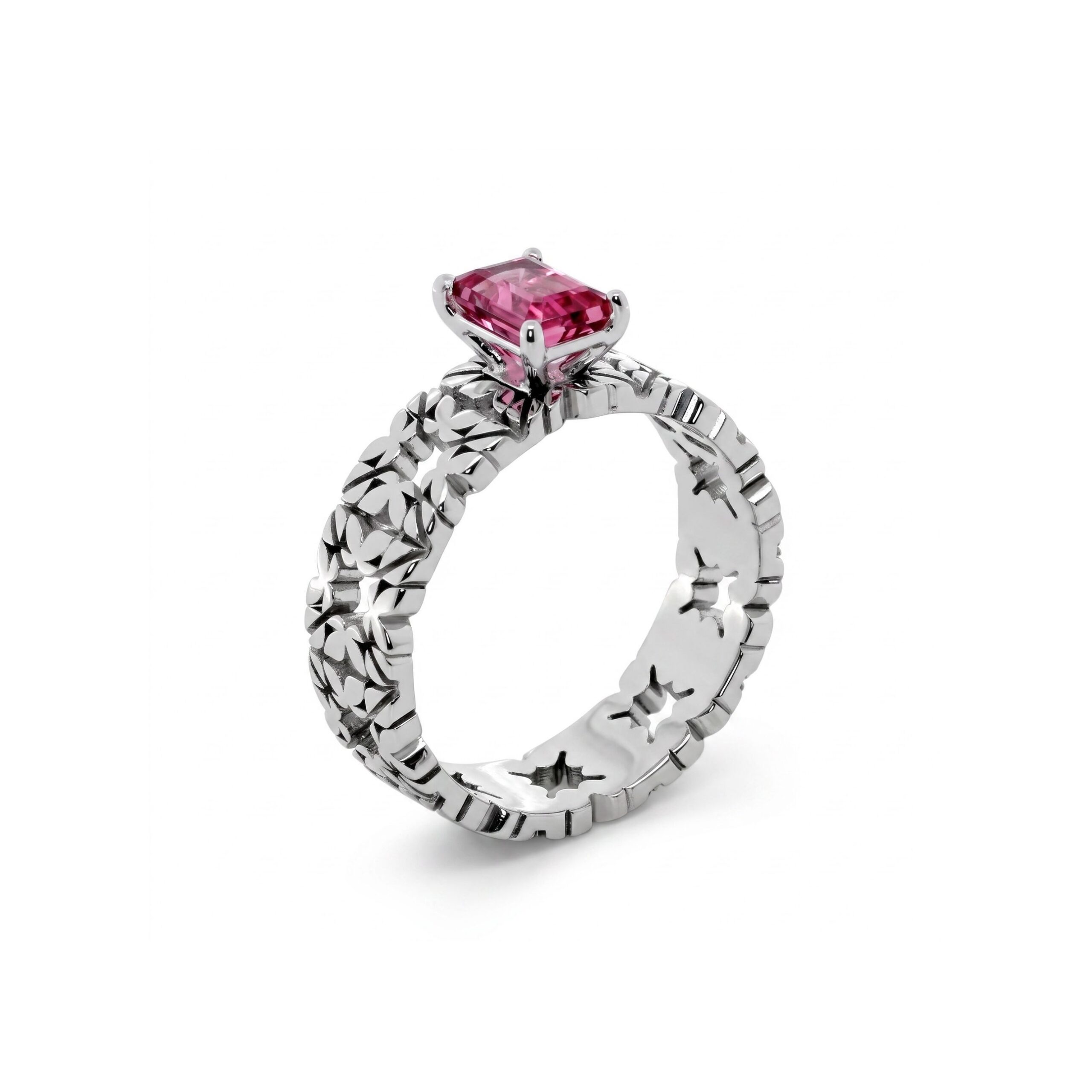 Solitario Monogram Cler in Oro Bianco 9k con Tormalina 0,67ct - immagine 2